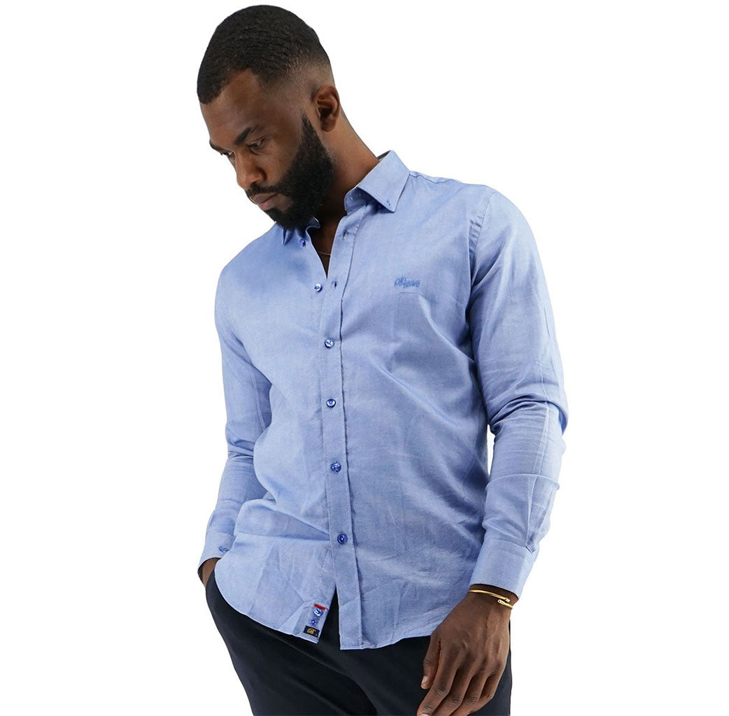 Bogart Man - Men's - Es Nico Formal Shirt-Blue-Front