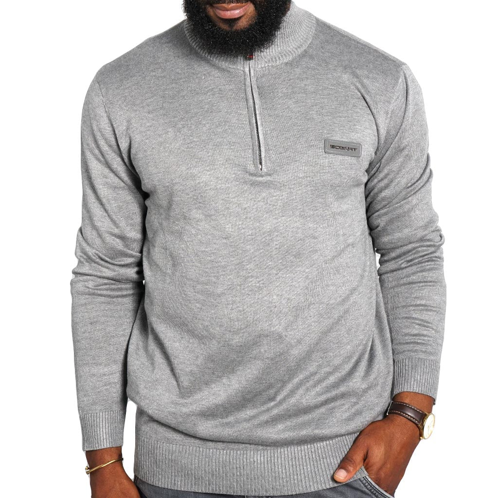 Bogart Man - Men's -  Turtle Neck-Zip Jersey - Grey